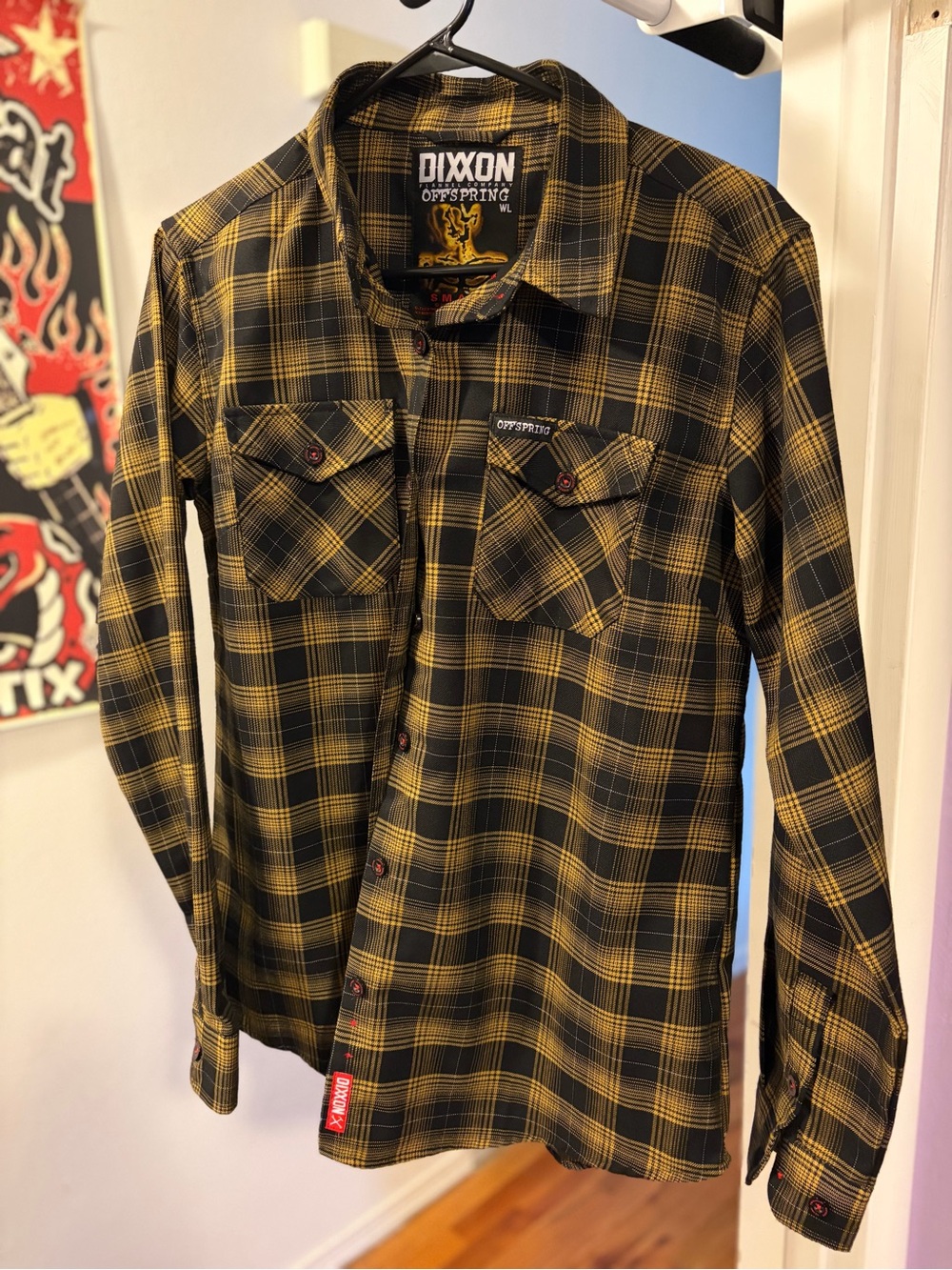 Offspring Black and Yellow Plaid Long-Sleeve Button-Down Shirt